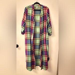 Plaid Multicolor Women's Coat